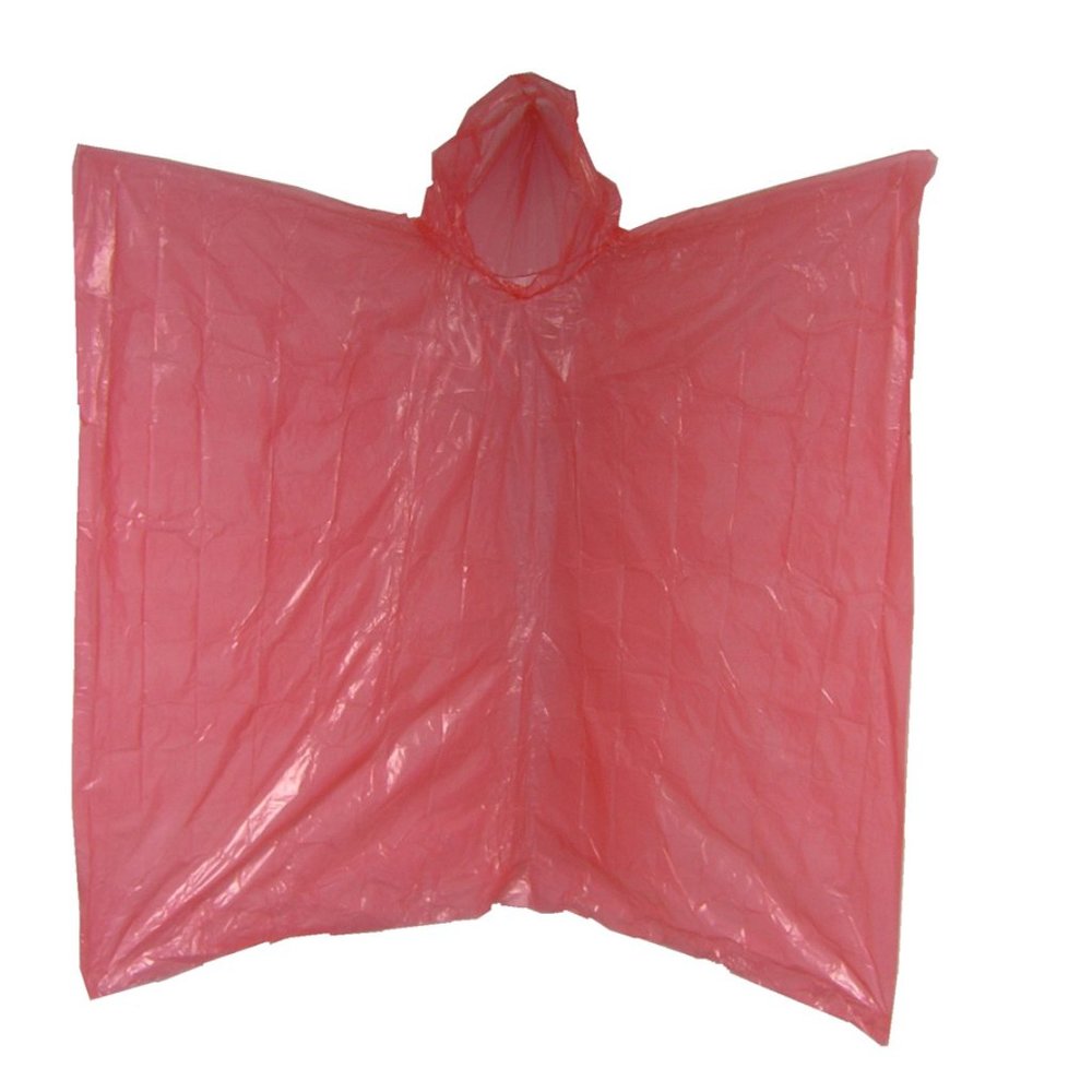 RED 50 PACK  DISPOSABLE RAIN PONCHOS